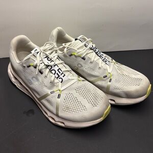 On Running White and Yellow Athletic Shoes Cloudsurfer max